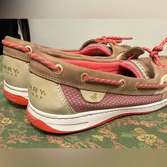 Sperry Brown and Red/Orange Flats - Picture 5 of 7